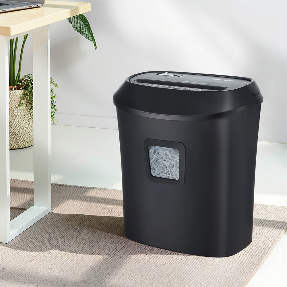 Devanti Electric Paper Shredder for Home Office 10 A4 Paper Sheet Cross-Cut Paper-0