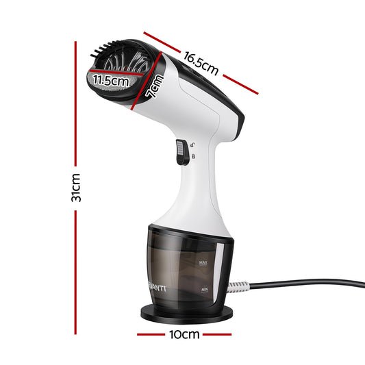 Devanti Clothes Steamer, 1500W Powerful Fast 30s Heat-Up Continuous Steam Lock 160ml Tank Fabric Brush Portable Handheld Steam Iron for Home Travel Business Trip