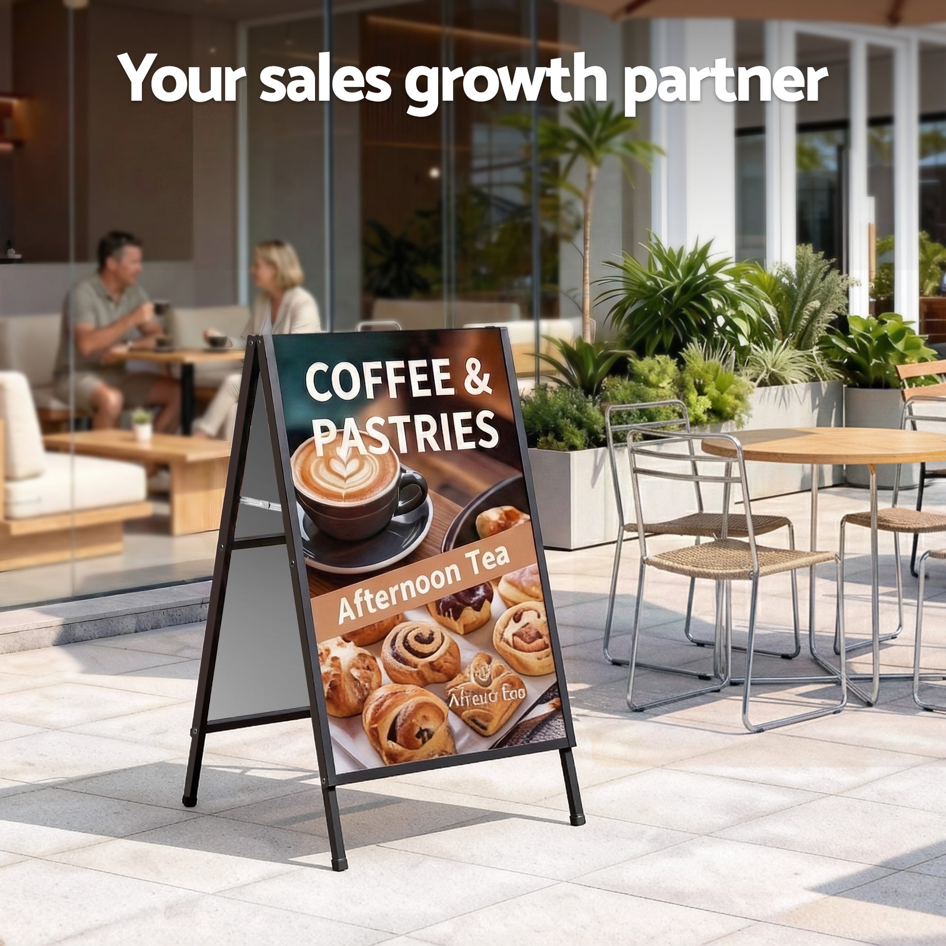 A1 Frame Sign Stand Double Sided Poster Display Board Outdoor Advertising 60x90cm-3