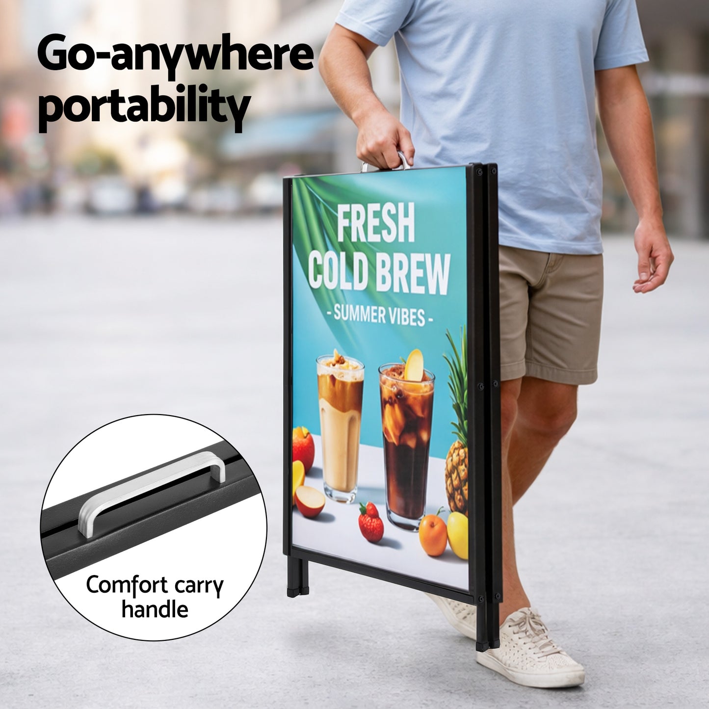 A1 Frame Sign Stand Double Sided Poster Display Board Outdoor Advertising 60x90cm-5