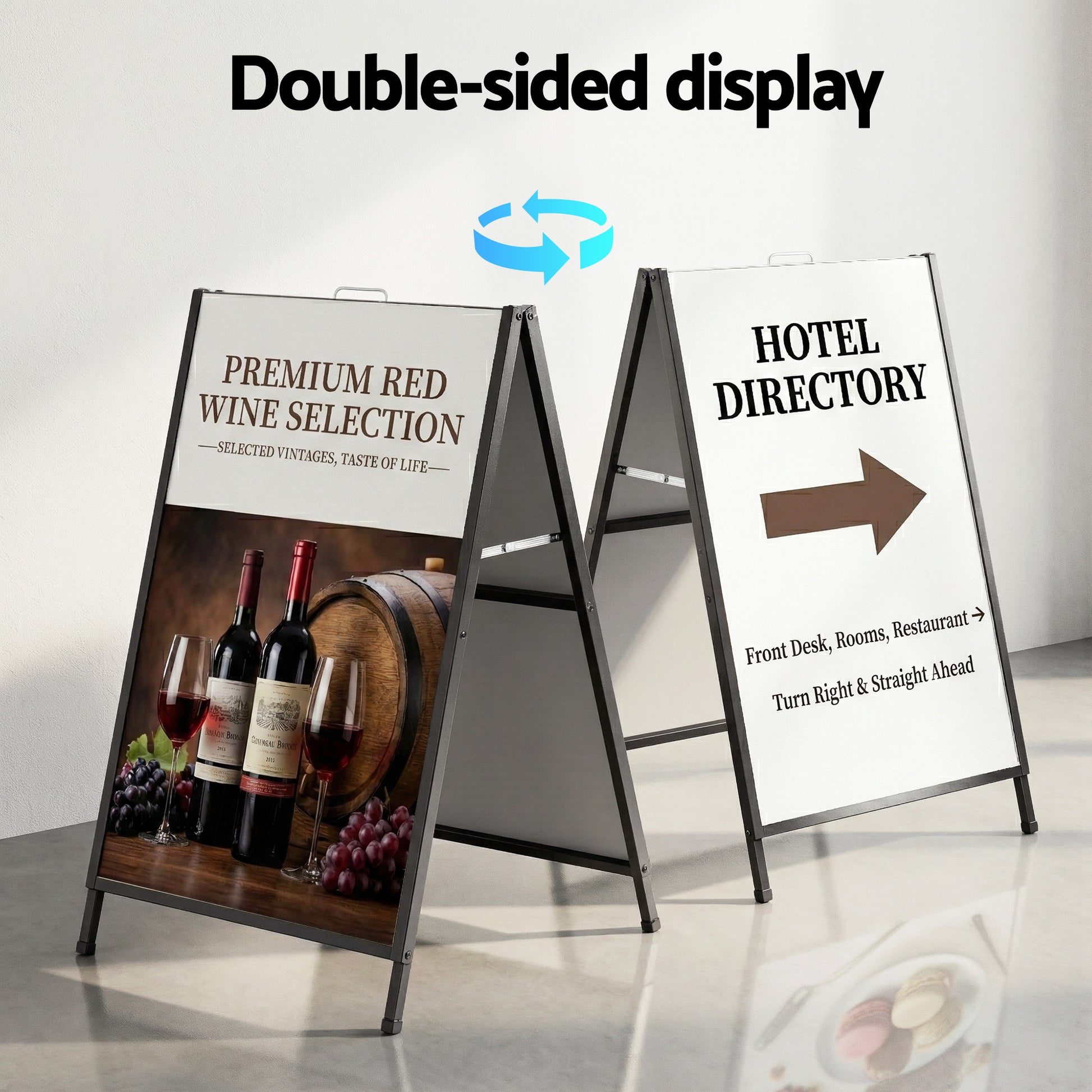 A1 Frame Sign Stand Double Sided Poster Display Board Outdoor Advertising 60x90cm-6