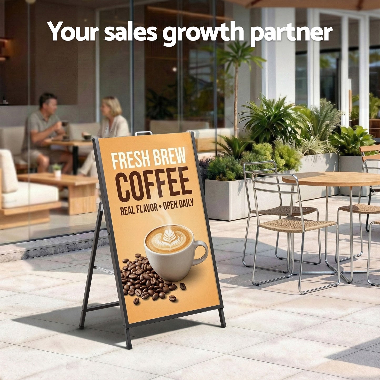 A1 Frame Sign Stand Single Sided Poster Display Board Outdoor Advertising 60x90cm-3