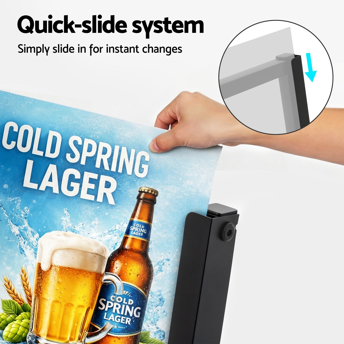 A1 Frame Sign Stand Single Sided Poster Display Board Outdoor Advertising 60x90cm-4