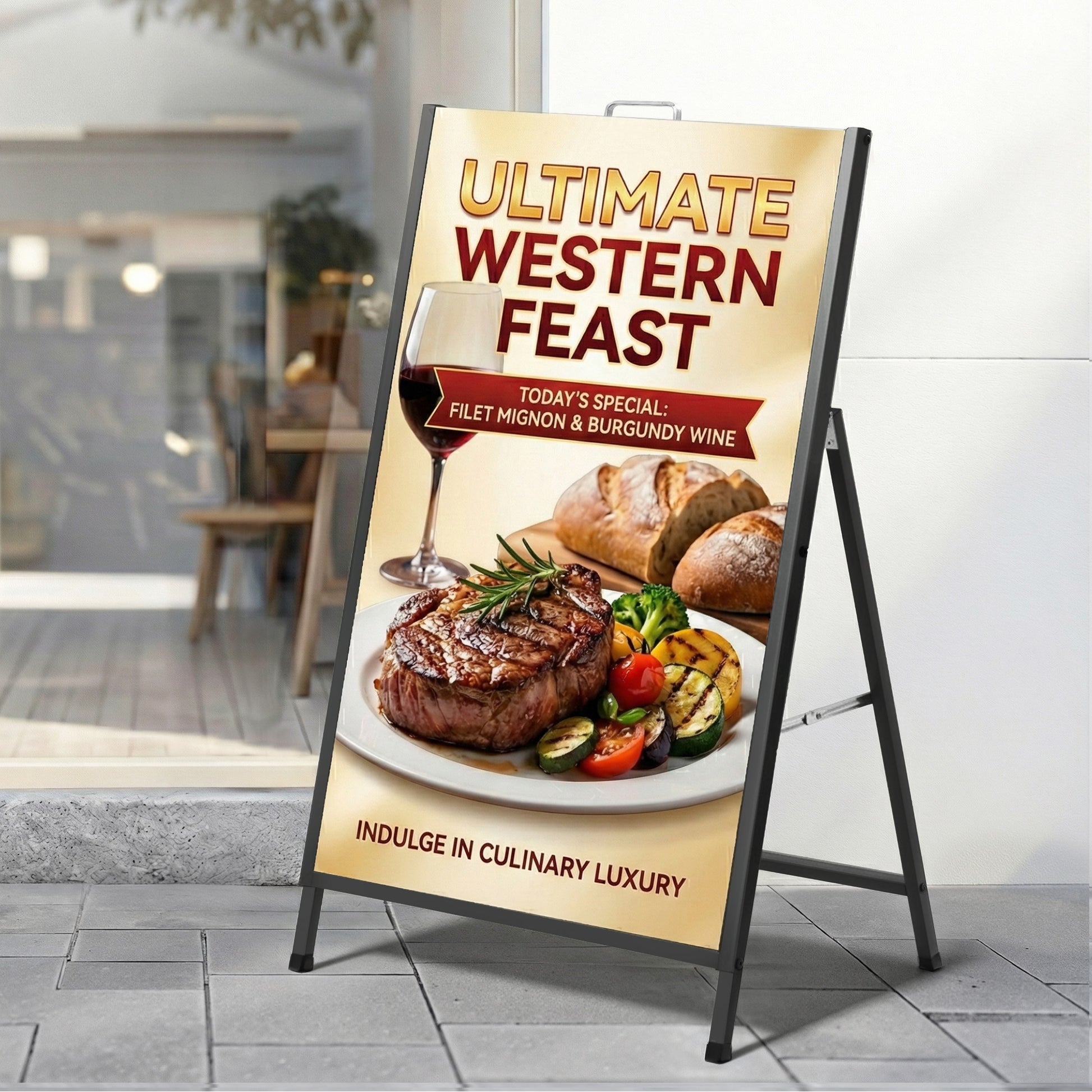 A1 Frame Sign Stand Single Sided Poster Display Board Outdoor Advertising 60x90cm-9