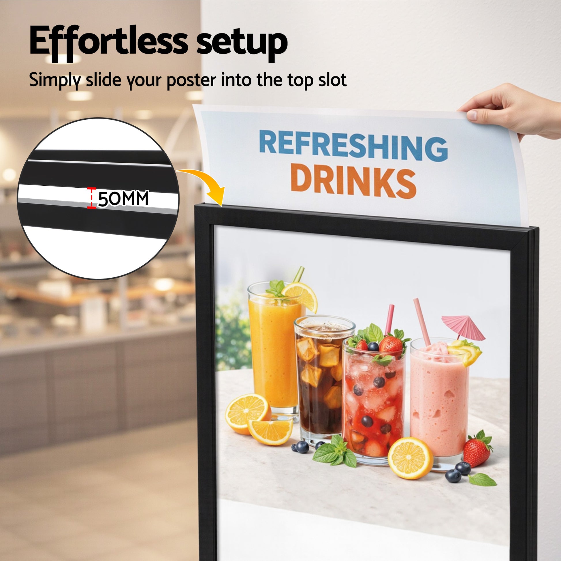 A1 Frame Pedestal Sign Holder Poster Stand Display Board Double Sided 60x90cm-4