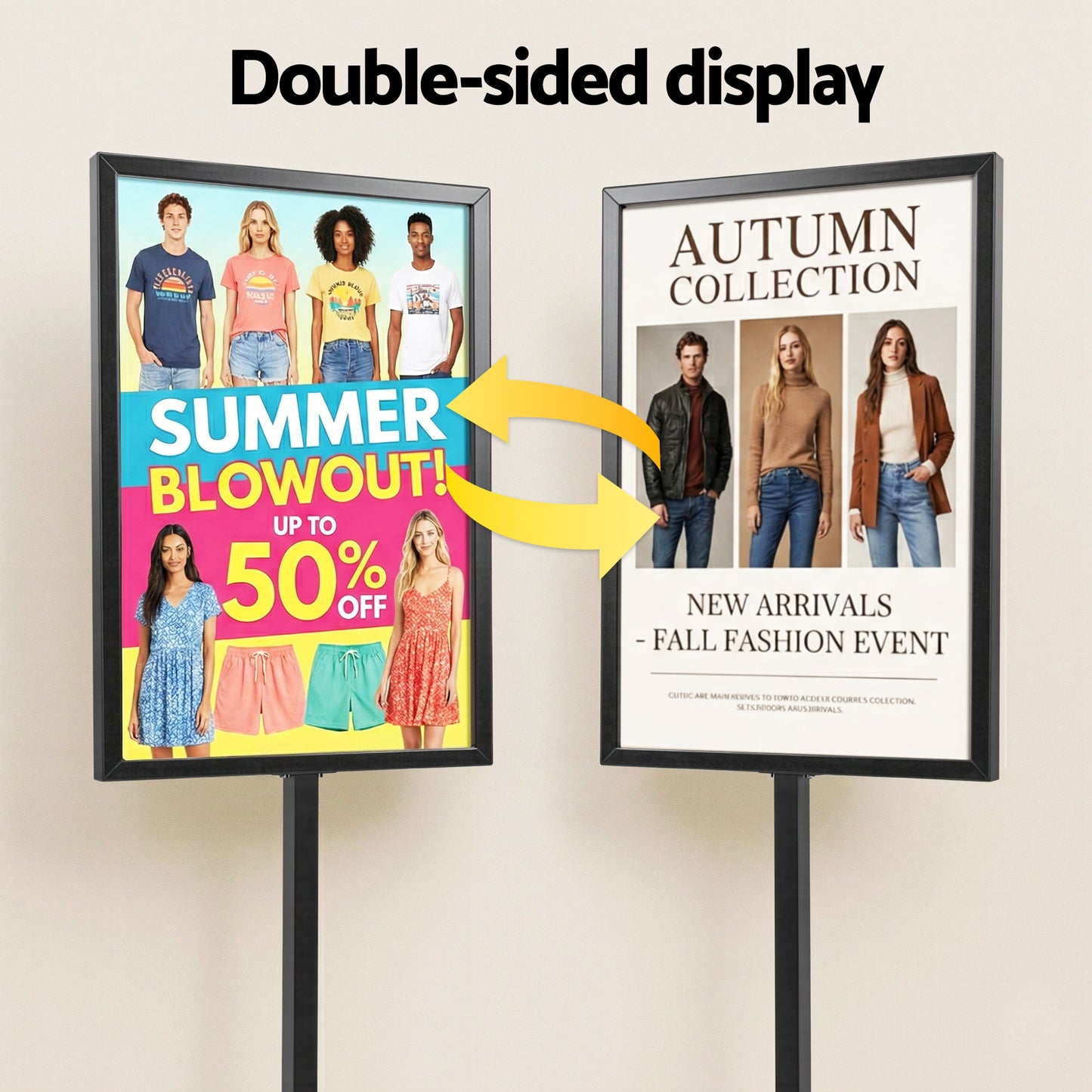 A1 Frame Pedestal Sign Holder Poster Stand Display Board Double Sided 60x90cm-5
