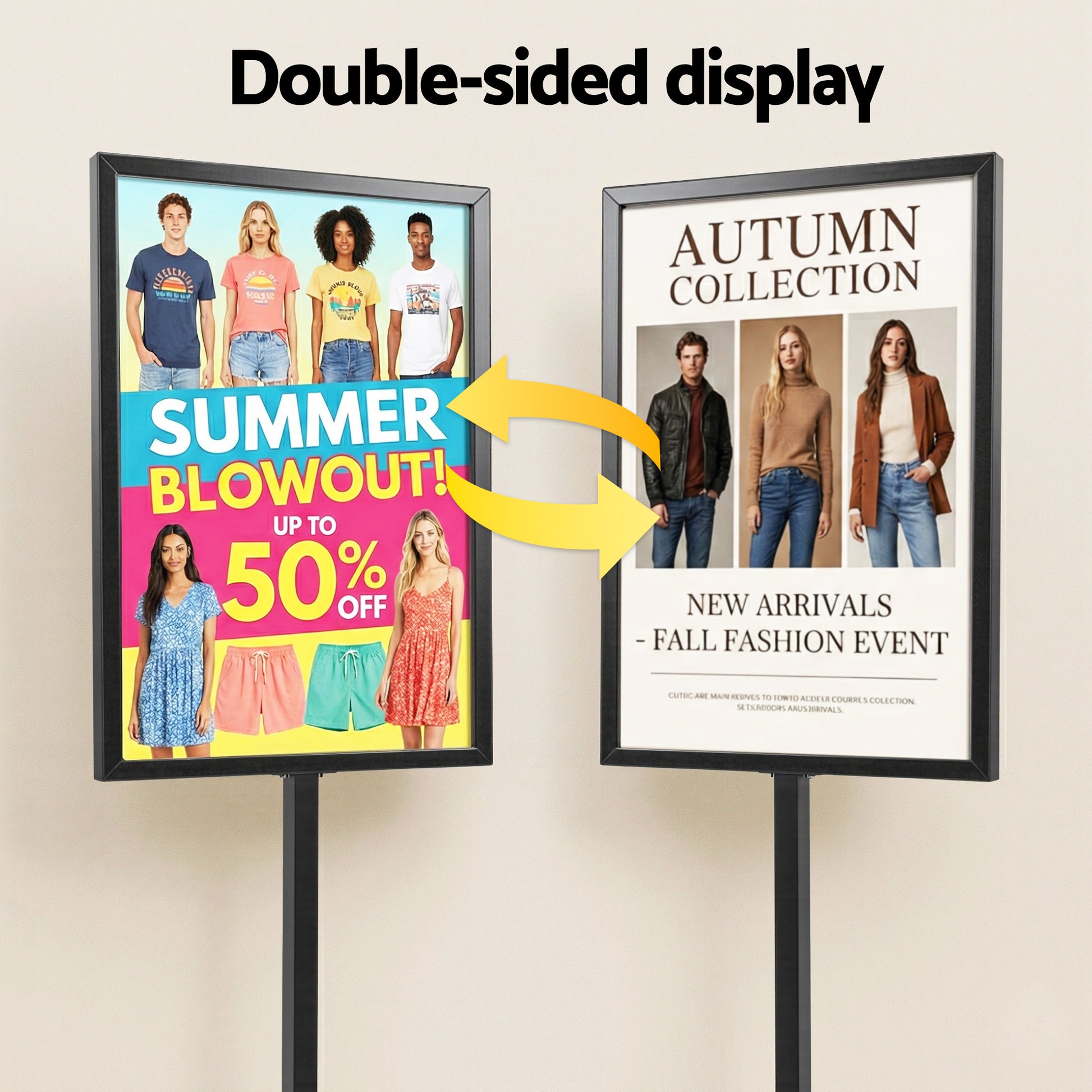 A1 Frame Pedestal Sign Holder Poster Stand Display Board Double Sided 60x90cm-5