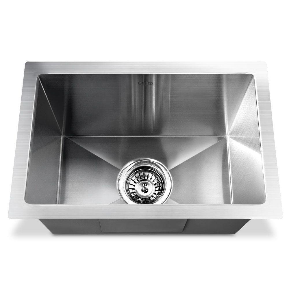 Cefito Kitchen Sink 45X30CM Stainless Steel Basin Single Bowl Silver-2