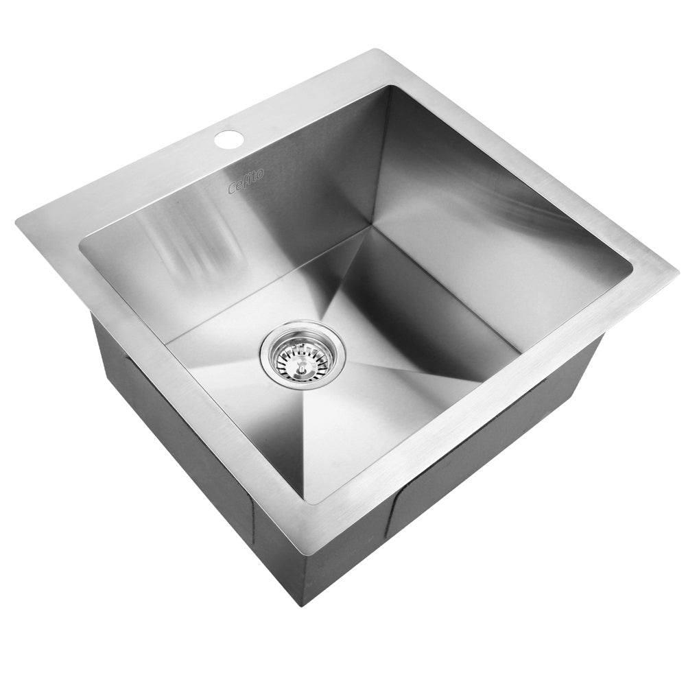 Cefito Kitchen Sink 53X50CM Stainless Steel Basin Single Bowl Silver-0