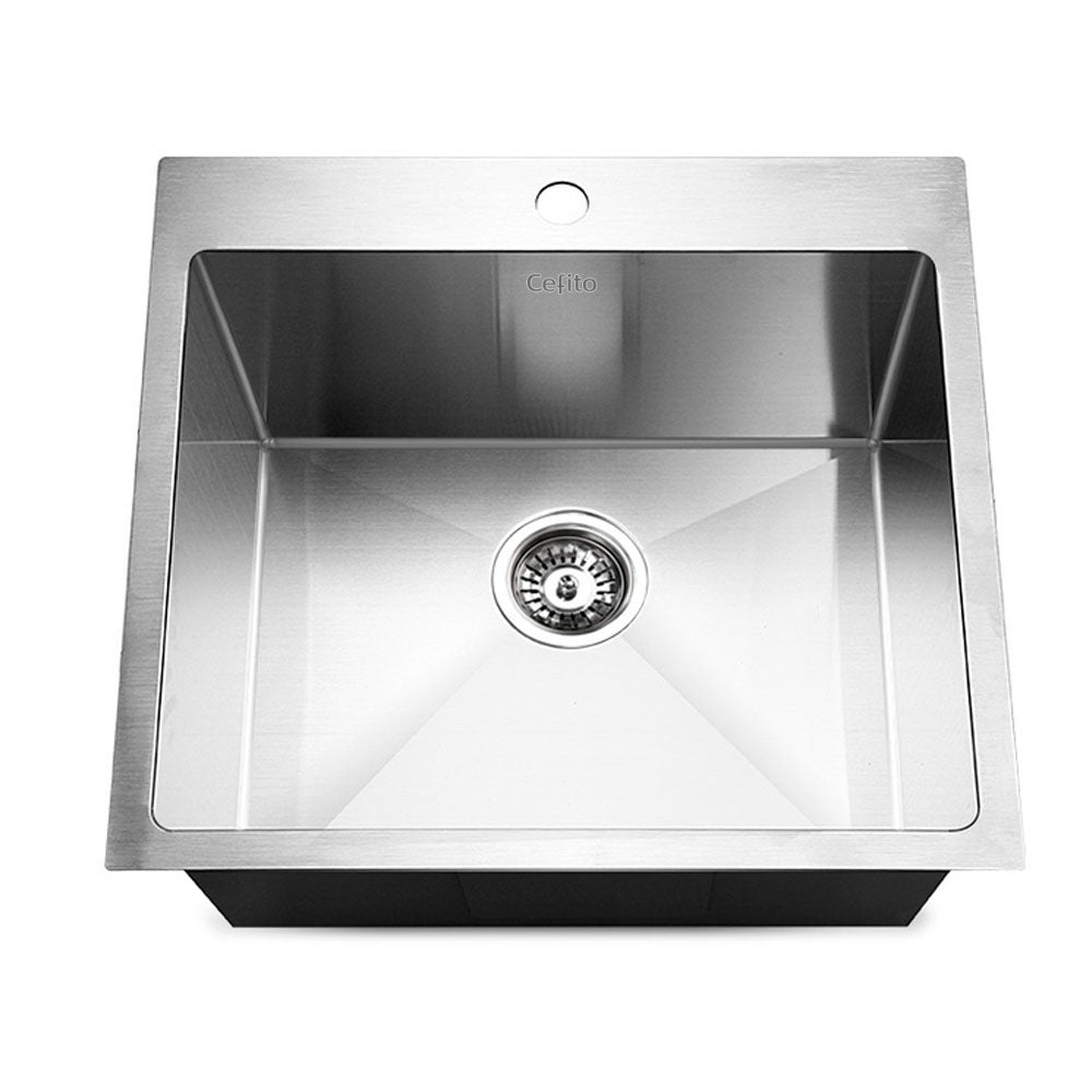 Cefito Kitchen Sink 53X50CM Stainless Steel Basin Single Bowl Silver-2