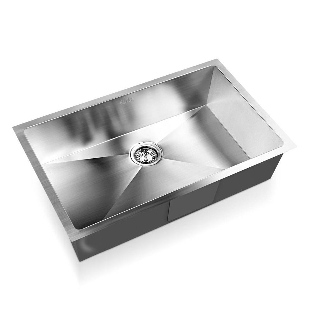 Cefito Kitchen Sink 70X45CM Stainless Steel Basin Single Bowl Silver-0