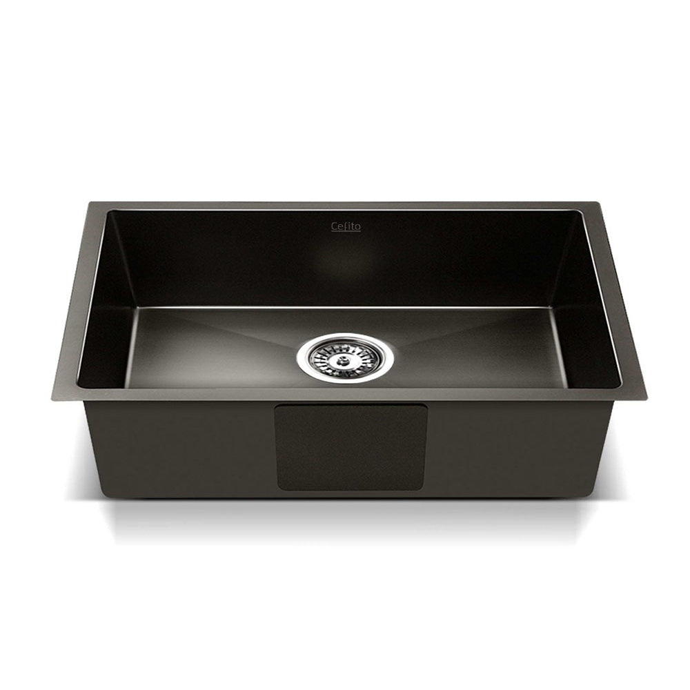 Cefito Kitchen Sink 45X30CM Stainless Steel Basin Single Bowl Black-2