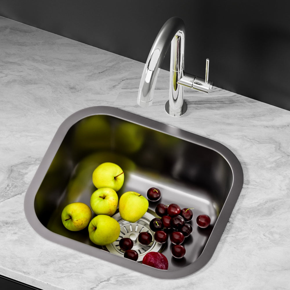 Cefito Kitchen Sink 30X36CM Stainless Steel Nano Basin Single Bowl Black-6