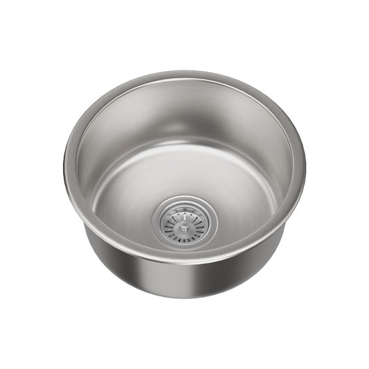 Cefito Kitchen Sink 43cm Round Stainless Steel Basin Single Bowl Silver-0