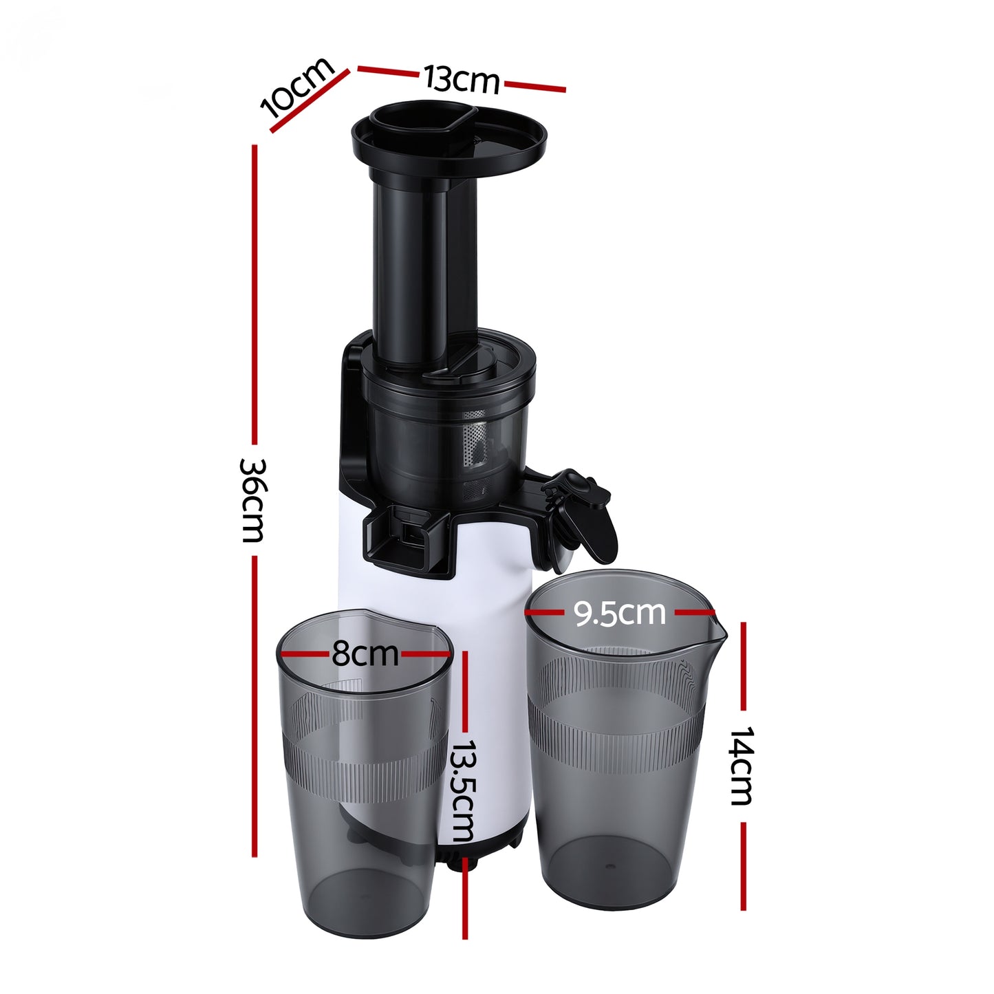 Devanti Slow Juicer Cold Press Fruit Juice Extractor 130W White-1