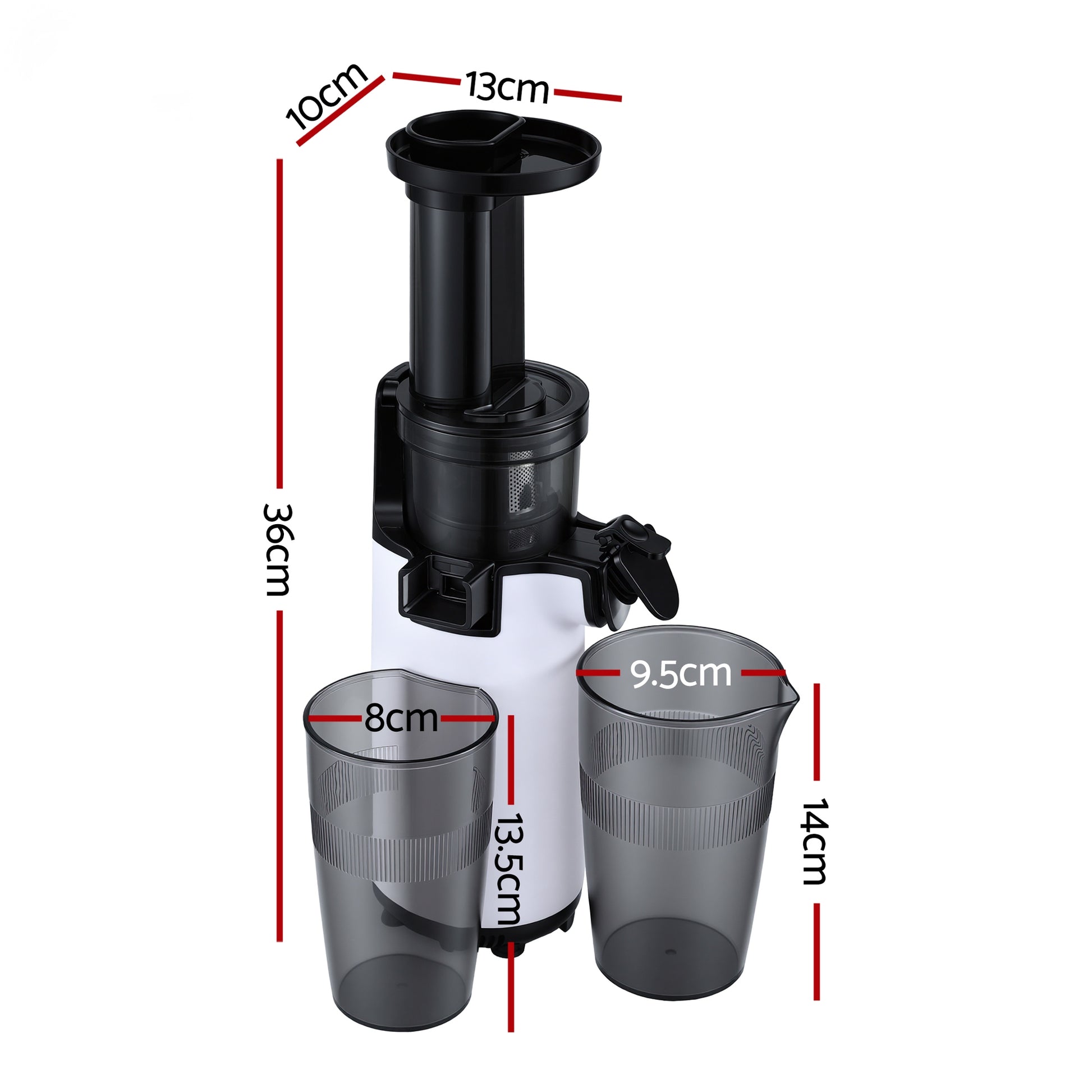 Devanti Slow Juicer Cold Press Fruit Juice Extractor 130W White-1