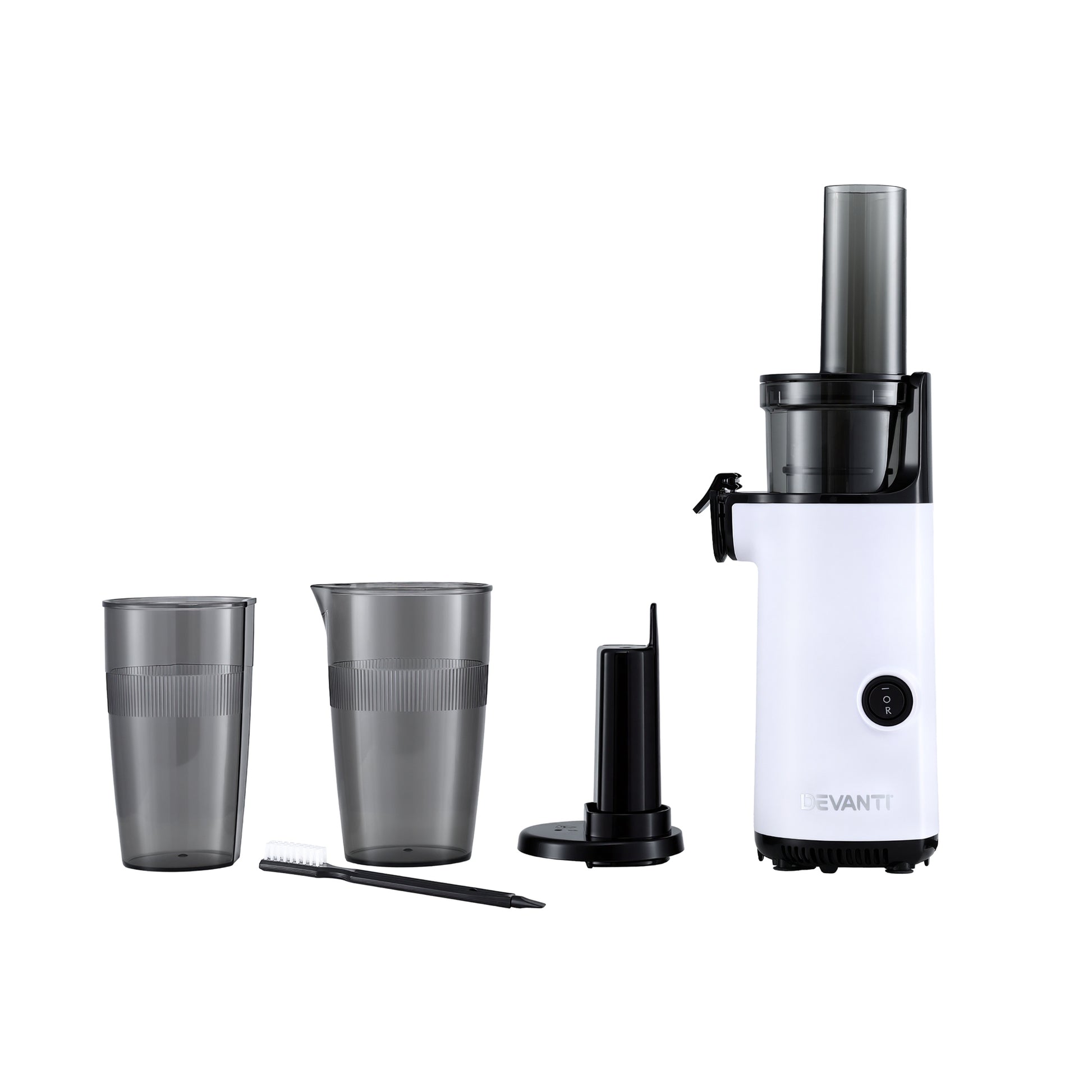 Devanti Slow Juicer Cold Press Fruit Juice Extractor 130W White-2