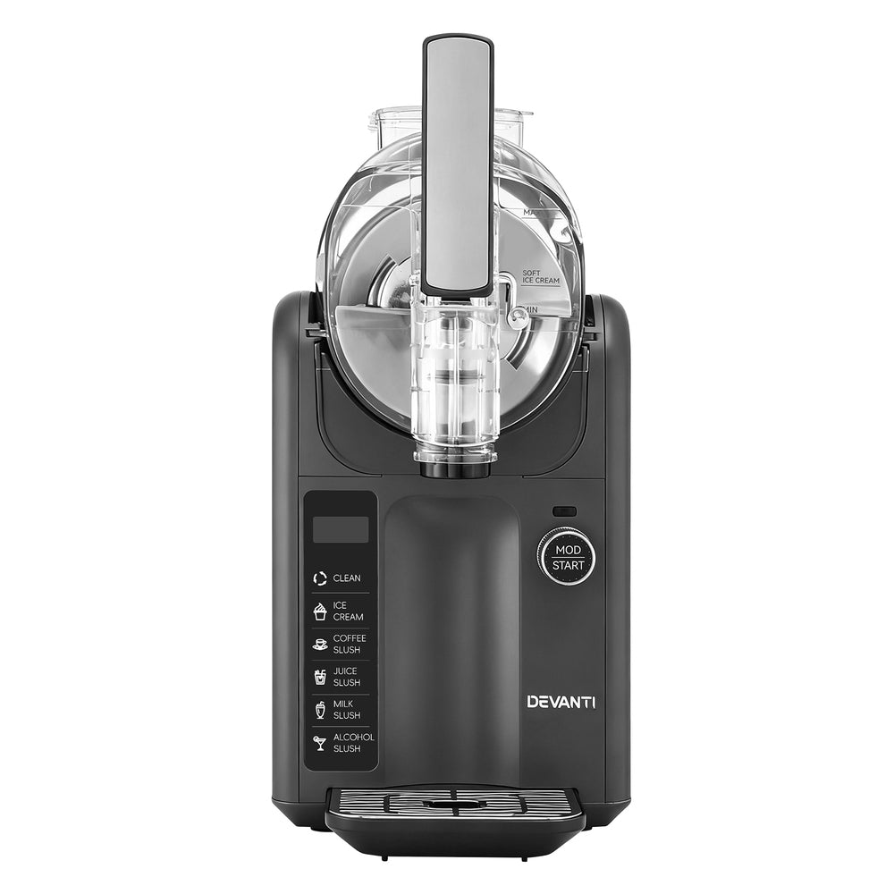 Devanti 5in1 Slushie Machine Ice Cream Maker 2L Grey-2