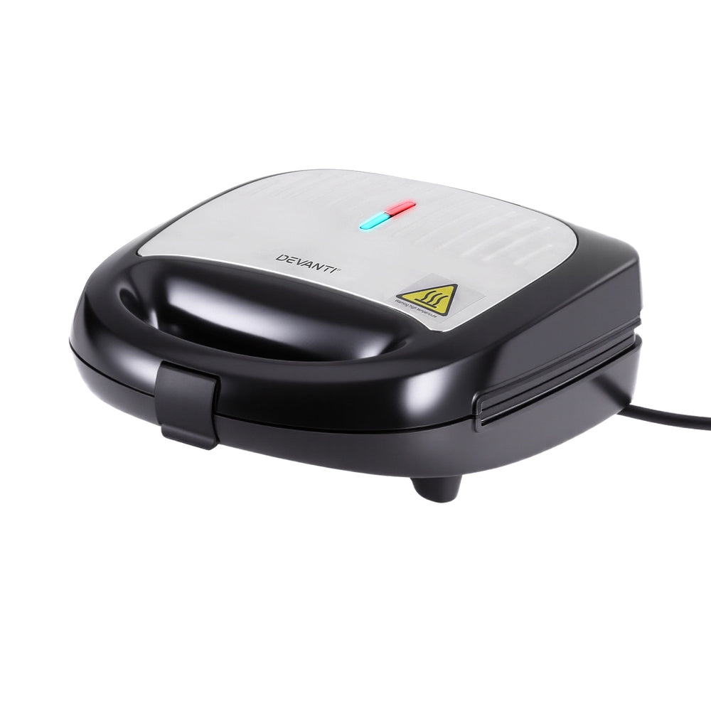 Devanti 3-in-1 Sandwich Press Waffle Maker Panini Press Grill 850W-0