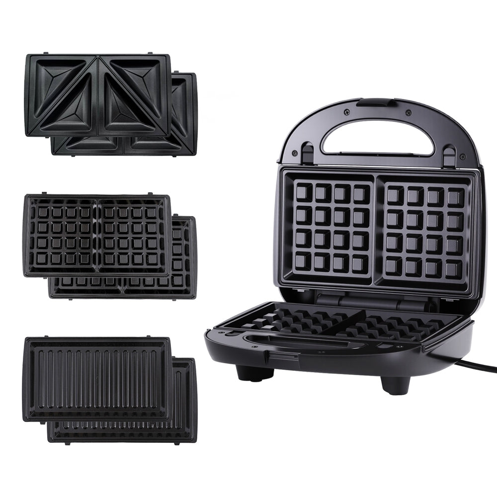 Devanti 3-in-1 Sandwich Press Waffle Maker Panini Press Grill 850W-2
