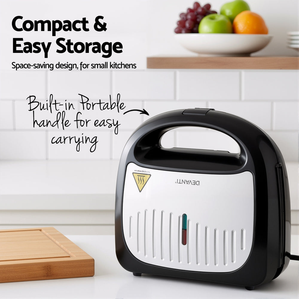 Devanti 3-in-1 Sandwich Press Waffle Maker Panini Press Grill 850W-7