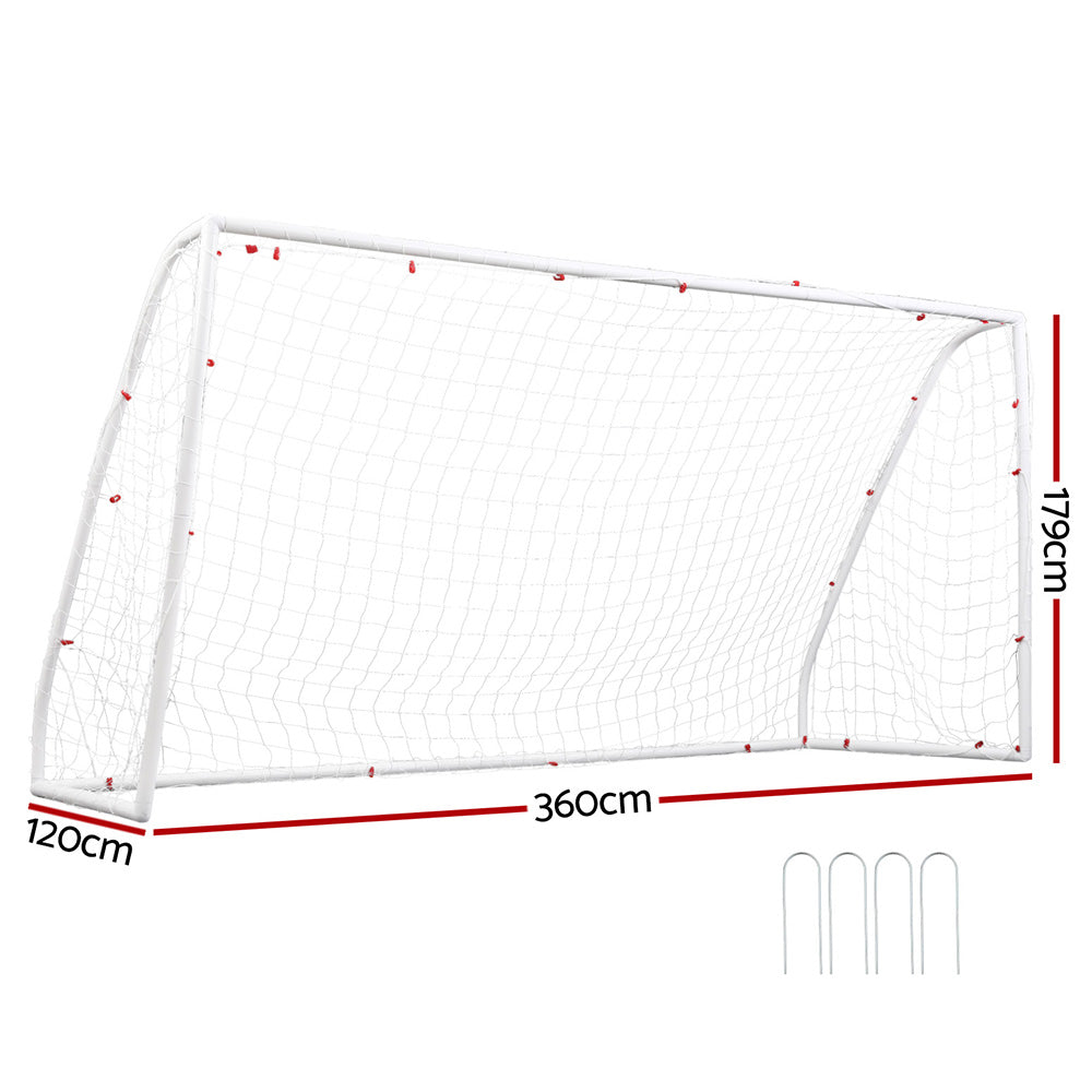Everfit 12FT Soccer Football Goal Net UPVC Frame with PE Mesh Weatherproof Portable Goals for Backyard Training Competitive Play-1