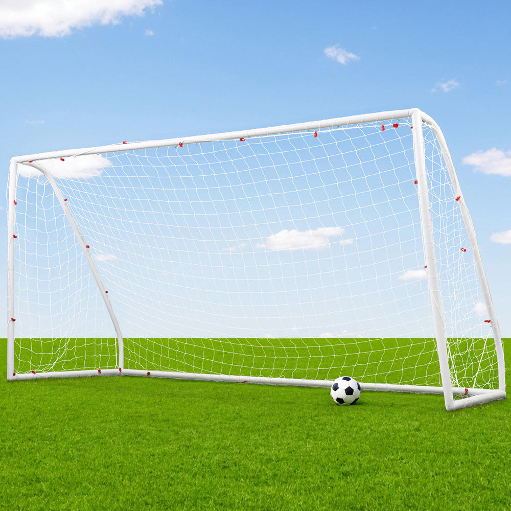 Everfit 12FT Soccer Football Goal Net UPVC Frame with PE Mesh Weatherproof Portable Goals for Backyard Training Competitive Play-6