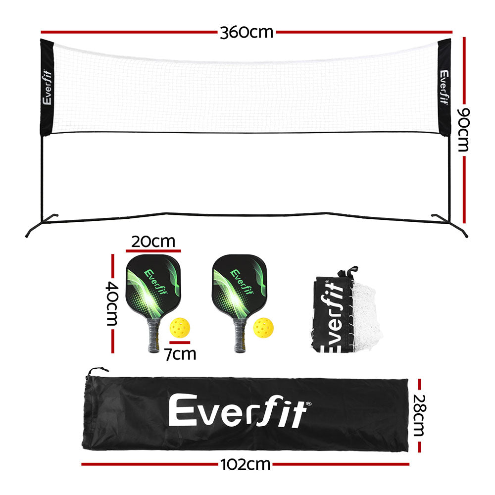 Everfit 3.6M Badminton Tennis Net Portable Volleyball Kit Adjustable Height-1