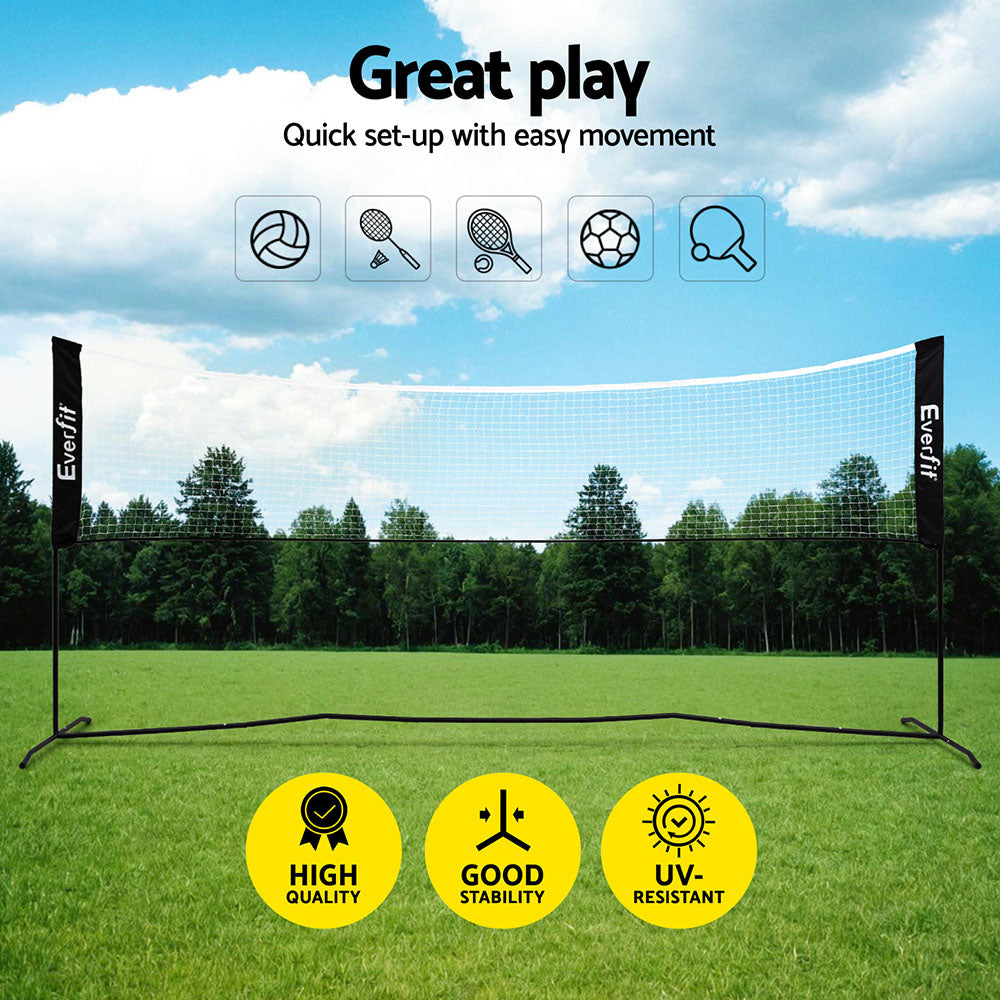 Everfit 3.6M Badminton Tennis Net Portable Volleyball Kit Adjustable Height-3