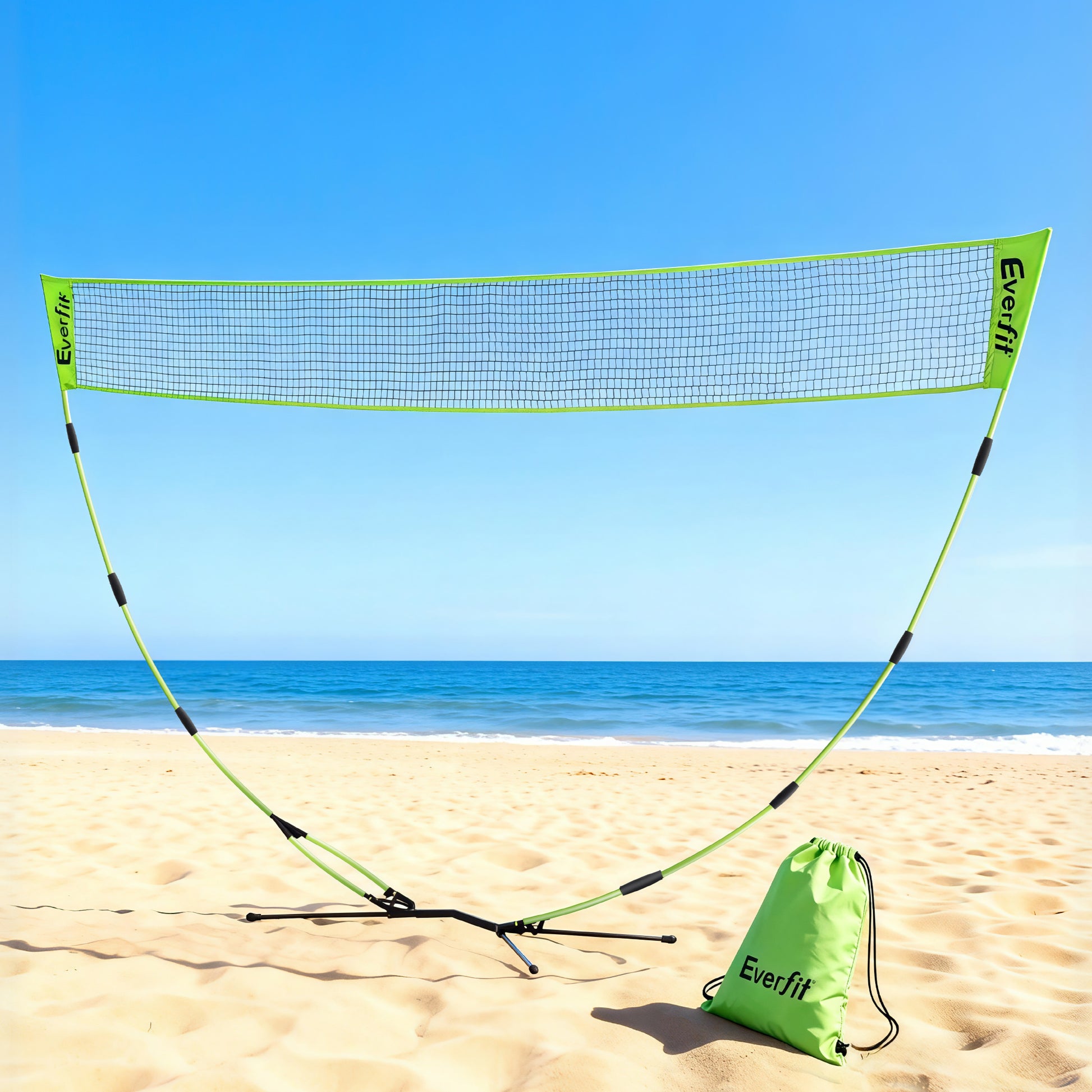 Everfit 3M Badminton Tennis Net Portable Volleyball Kit Yellow-8