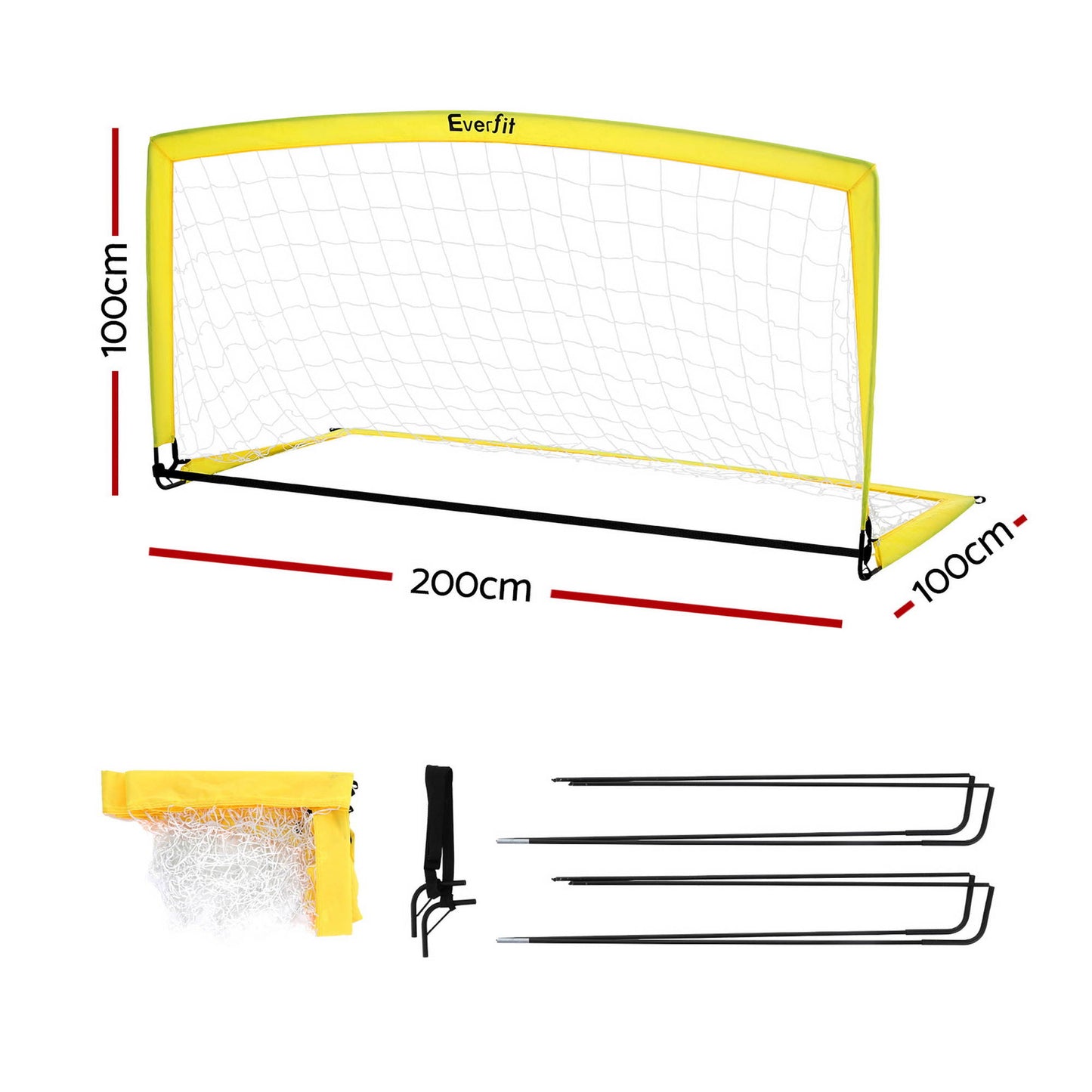 Everfit 2m Football Soccer Net Portable Goal Net Rebounder Sports Training-1