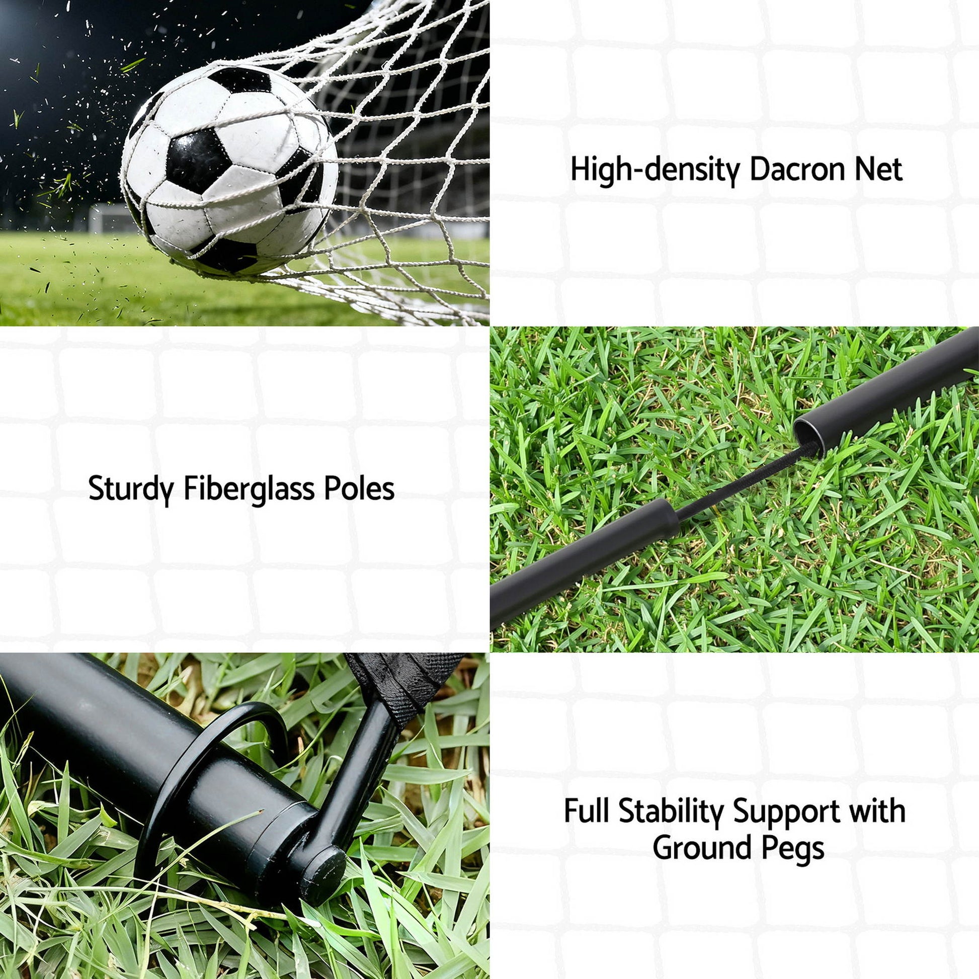 Everfit 2m Football Soccer Net Portable Goal Net Rebounder Sports Training-4