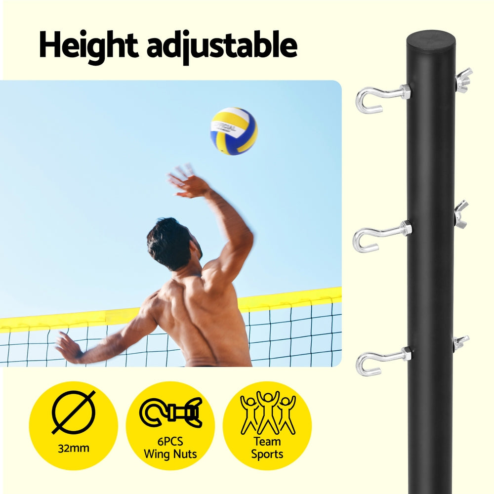 Everfit 9M Portable Volleyball Net Set with Ball Boundary Lines Badminton Tennis-4