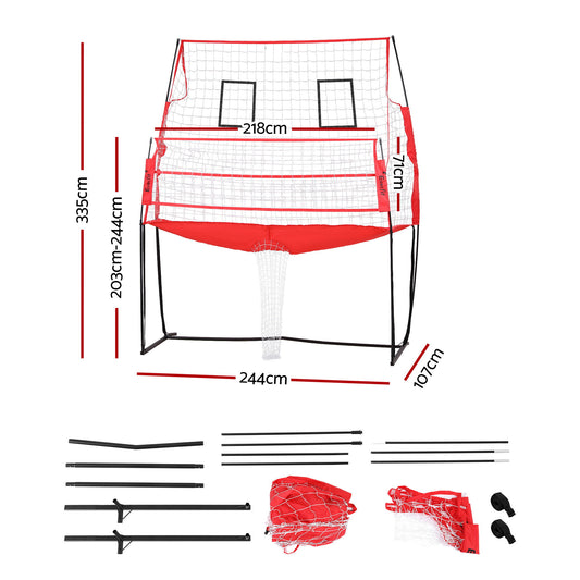 Everfit 8ft Volleyball Net Training Equipment Adjustable Height Portable with Ball and Bag-1