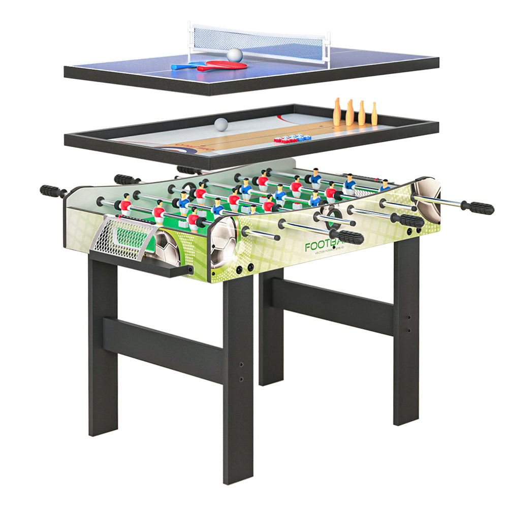 4-in-1 Games Table Soccer Foosball Table Tennis Bowling Shuffleboard Party Gift-0