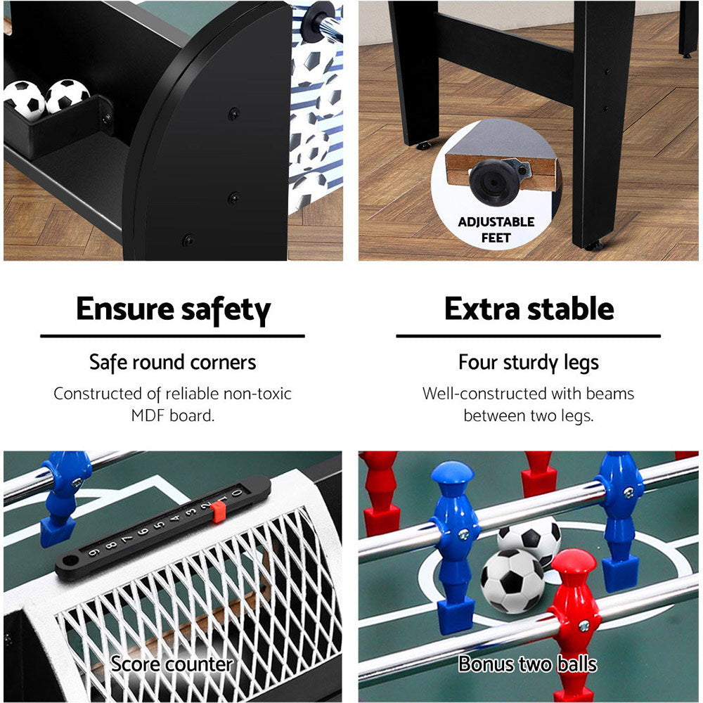 4FT Soccer Table Foosball Football Game Home Family Party Gift Playroom Blue-5