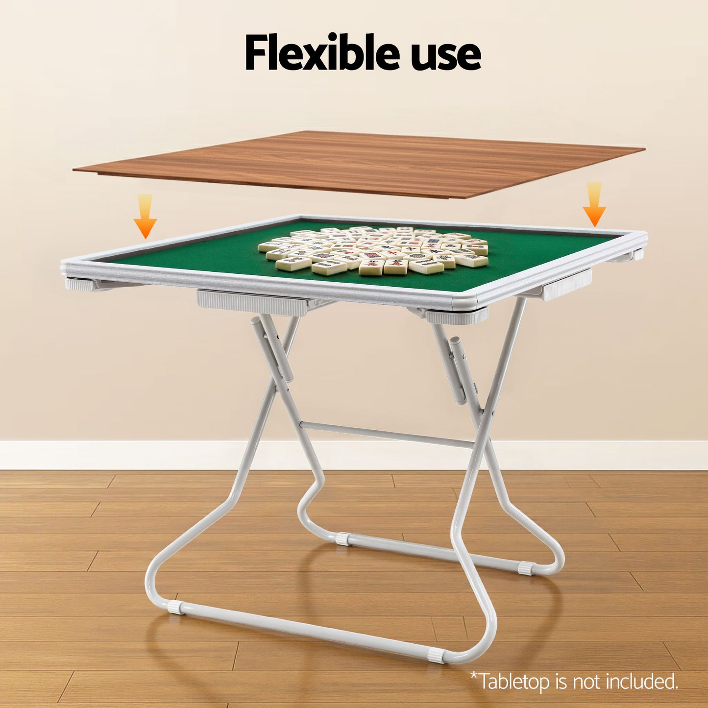 Folding Mahjong Table for Home with 4 Drawers and Cup Holders Green-4