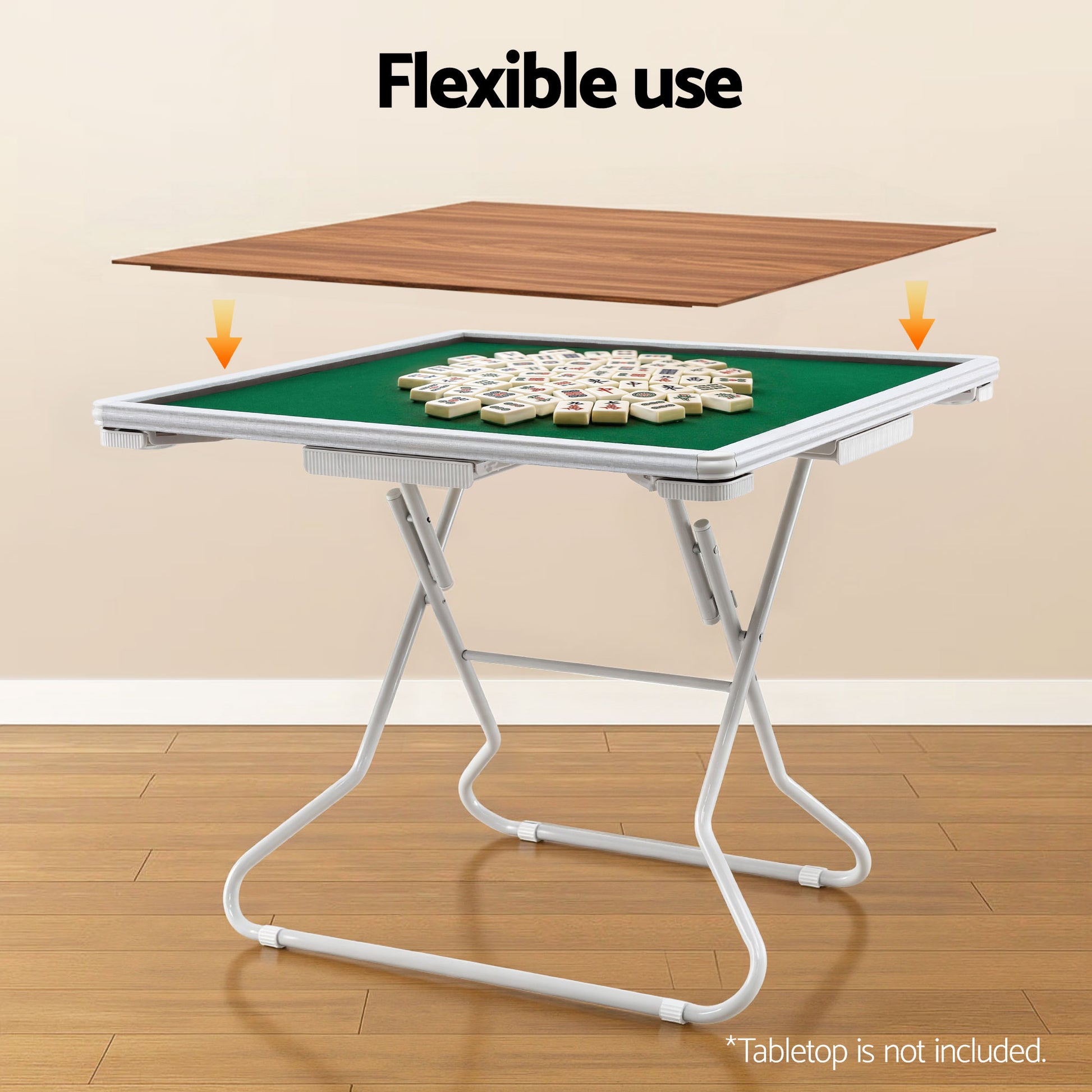 Folding Mahjong Table for Home with 4 Drawers and Cup Holders Green-4