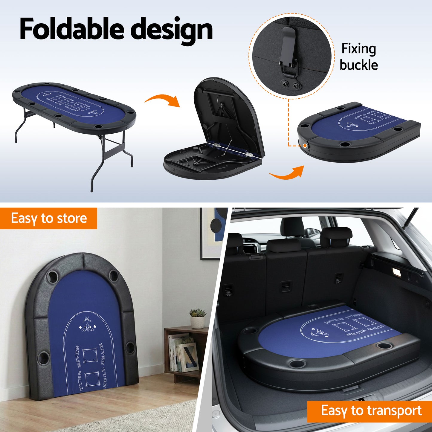 Poker Table Top Folding Poker Table 8 Player 183cm-5