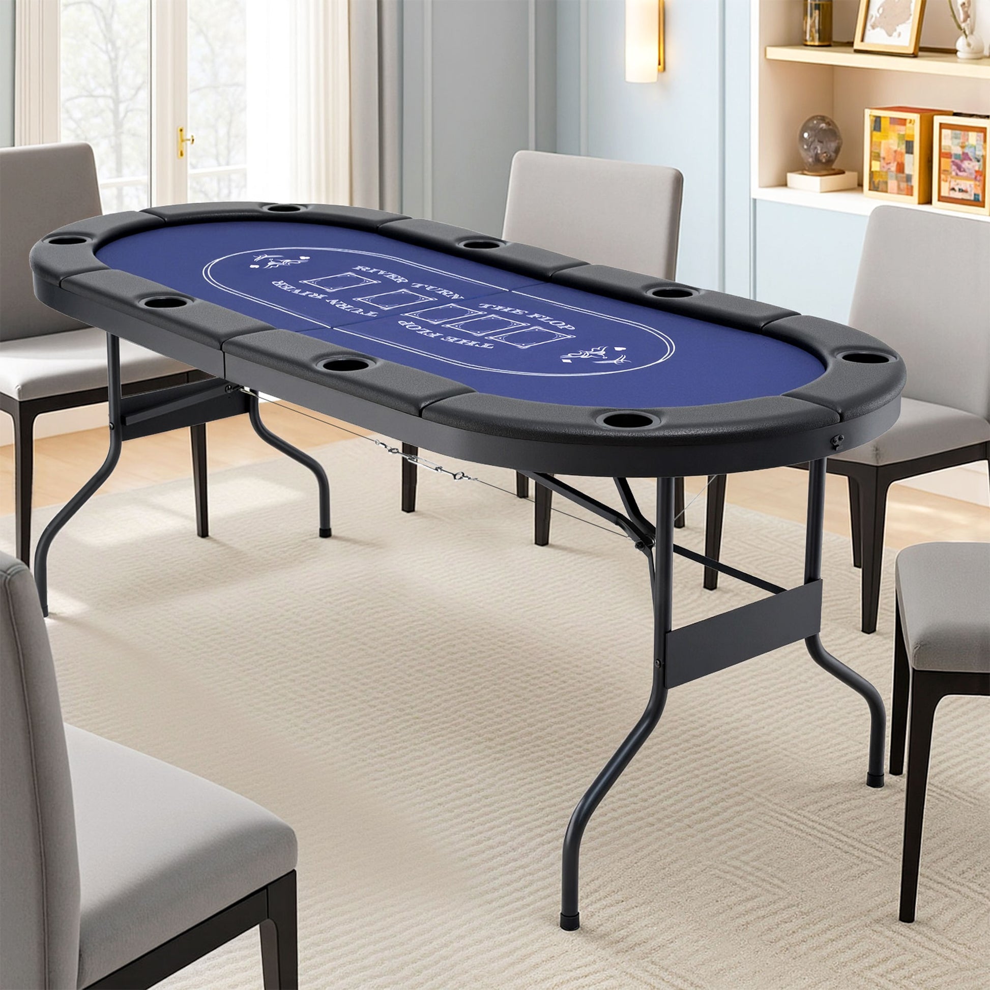 Poker Table Top Folding Poker Table 8 Player 183cm-6