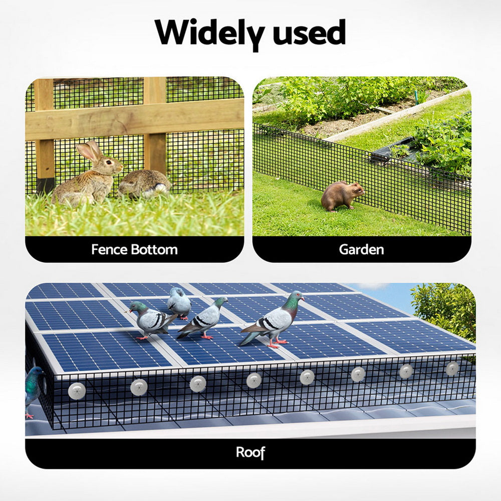 Gardeon 20cm x 30M Solar Panel Bird Guard Mesh Critter Guard Roll Kit with Rust-Proof PVC Coating-5
