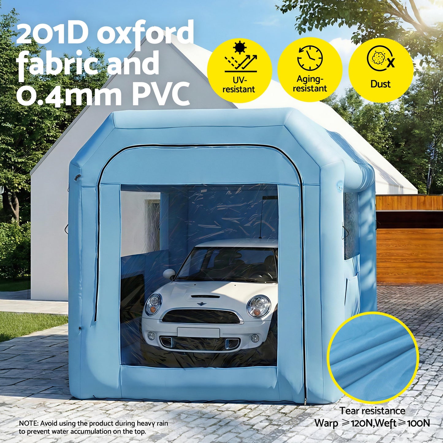 Giantz Inflatable Paint Booth 2.5X2.5X3M Inflatable Spray Booth with 550W Powerful Blower and Air Filter System, Round Roof with Light Hook, for Painting Bicycle, Motorcycle, Furniture Refinishing DIY-2