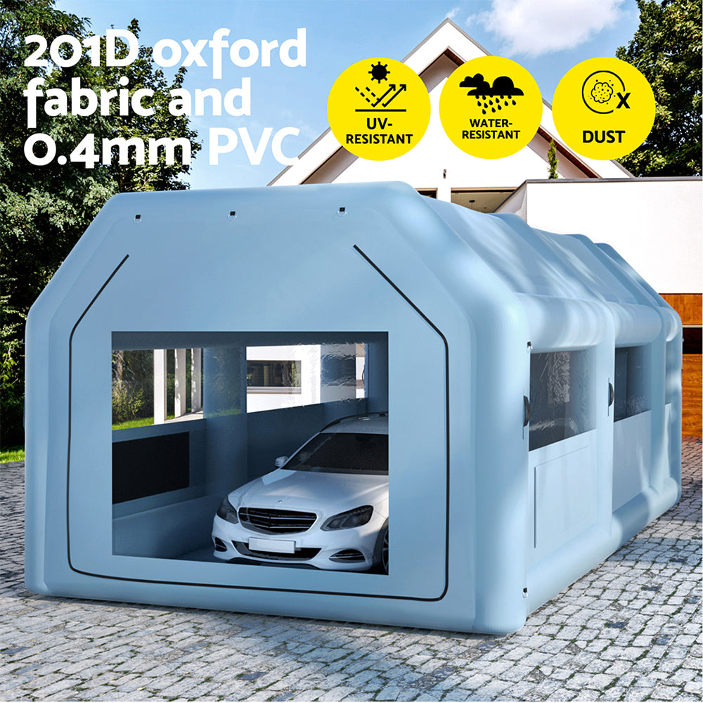 Giantz Inflatable Spray Booth 8.5X4.8M Car Paint Tent Filter System 2 Blowers-3