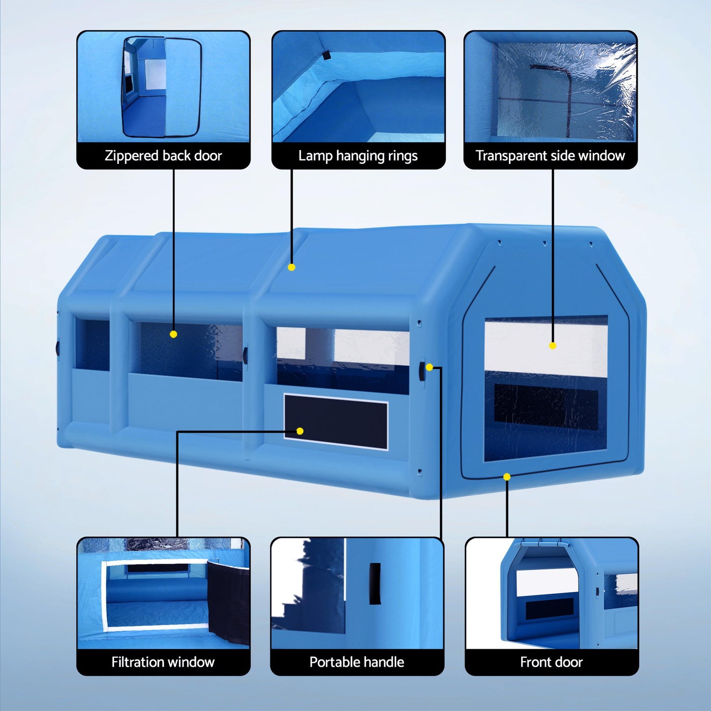 GIANTZ Inflatable Spray Booth Car Paint Tent 8.5x4.8m 2 Blowers Filter Mobile Garage Workstation-3