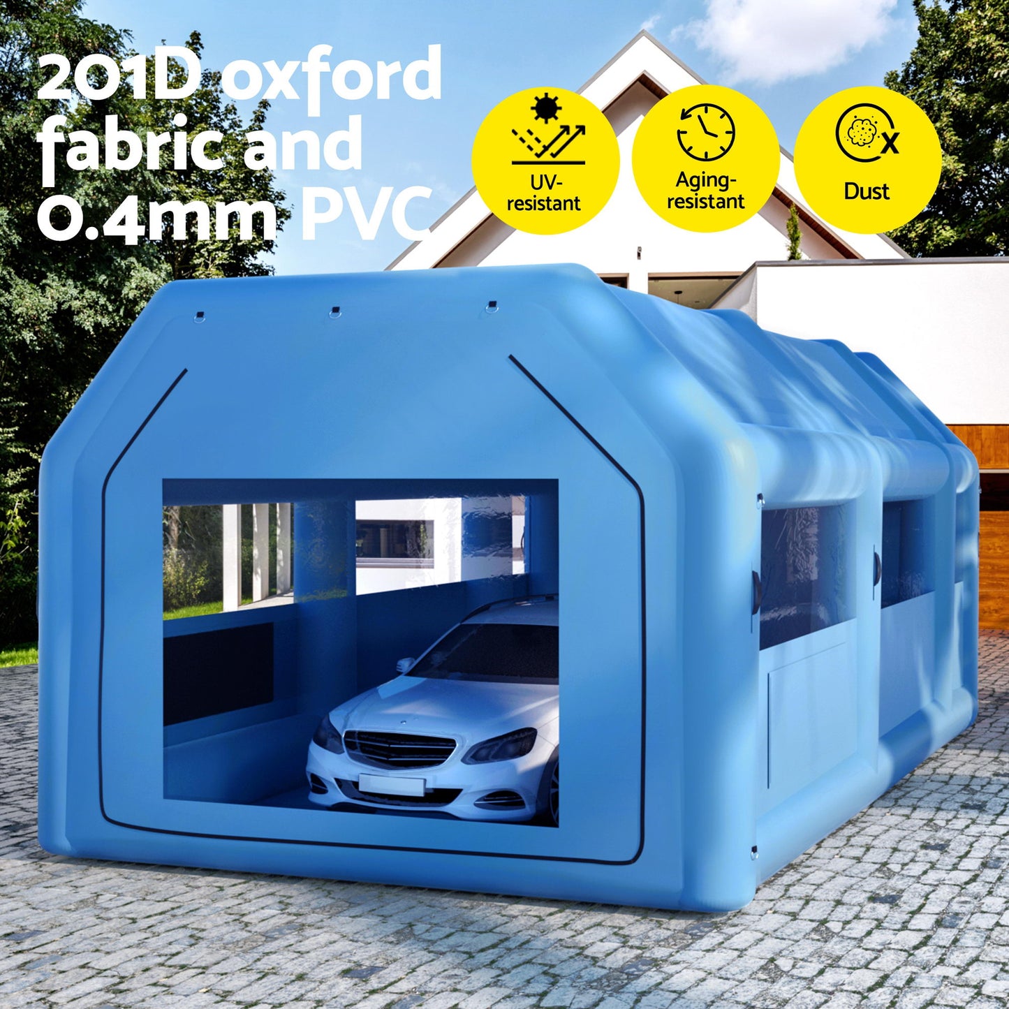 GIANTZ Inflatable Spray Booth Car Paint Tent 8.5x4.8m 2 Blowers Filter Mobile Garage Workstation-4