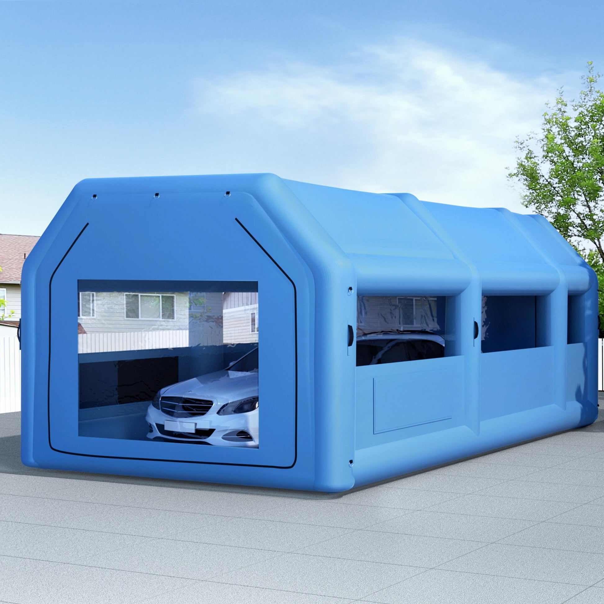 GIANTZ Inflatable Spray Booth Car Paint Tent 8.5x4.8m 2 Blowers Filter Mobile Garage Workstation-7