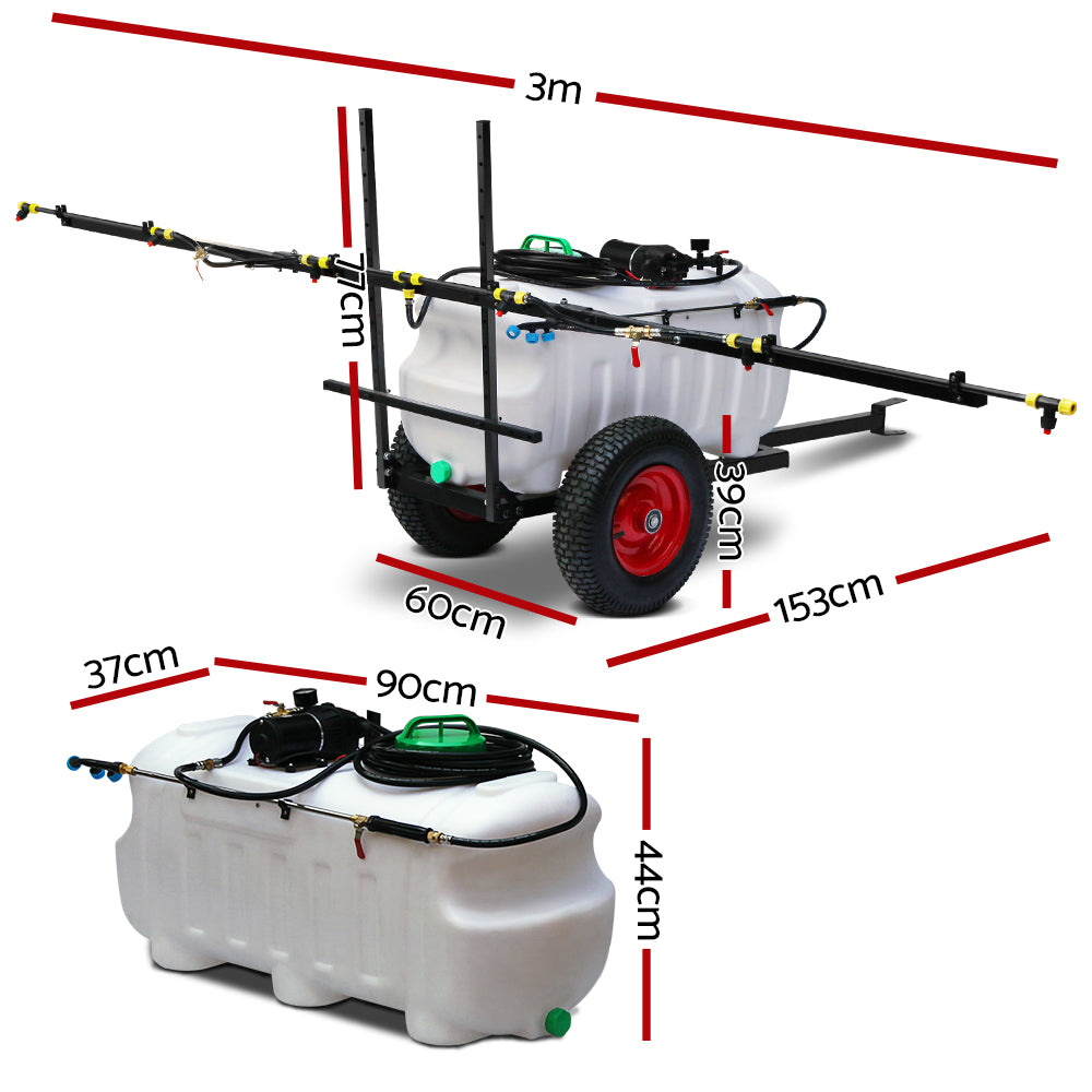 Giantz Weed Sprayer 100L Trailer 3M Boom Garden Spray-1