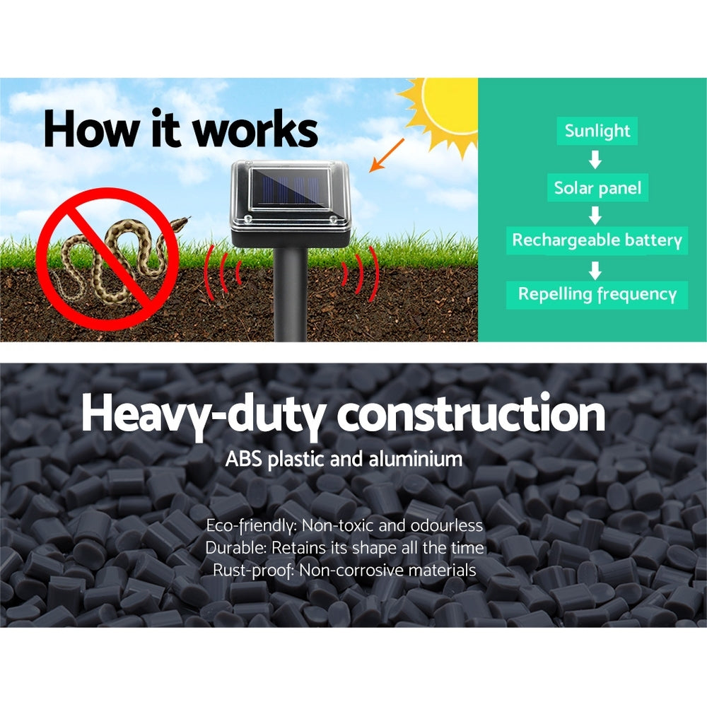 Vermitrap Set of 10 Ultrasonic Solar Powered Snake Repellent-3