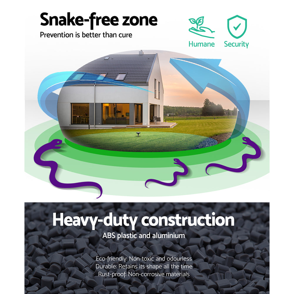 Gardeon Snake Repeller Set of 20 Multi Pulse Solar LED Plus Ultrasonic Pest Rodent-3