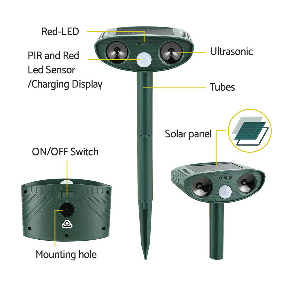 Gardeon Snake Repeller  Ultrasonic Battery USB Powered-3